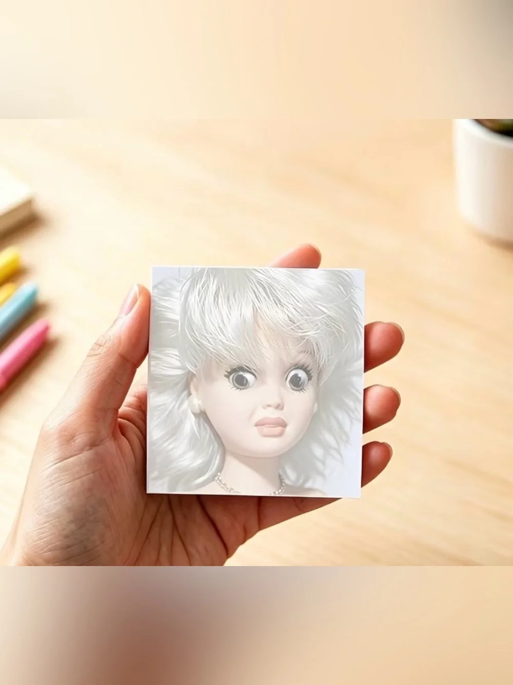 Funny Doll Face Sticky Notes - 50 Sheets